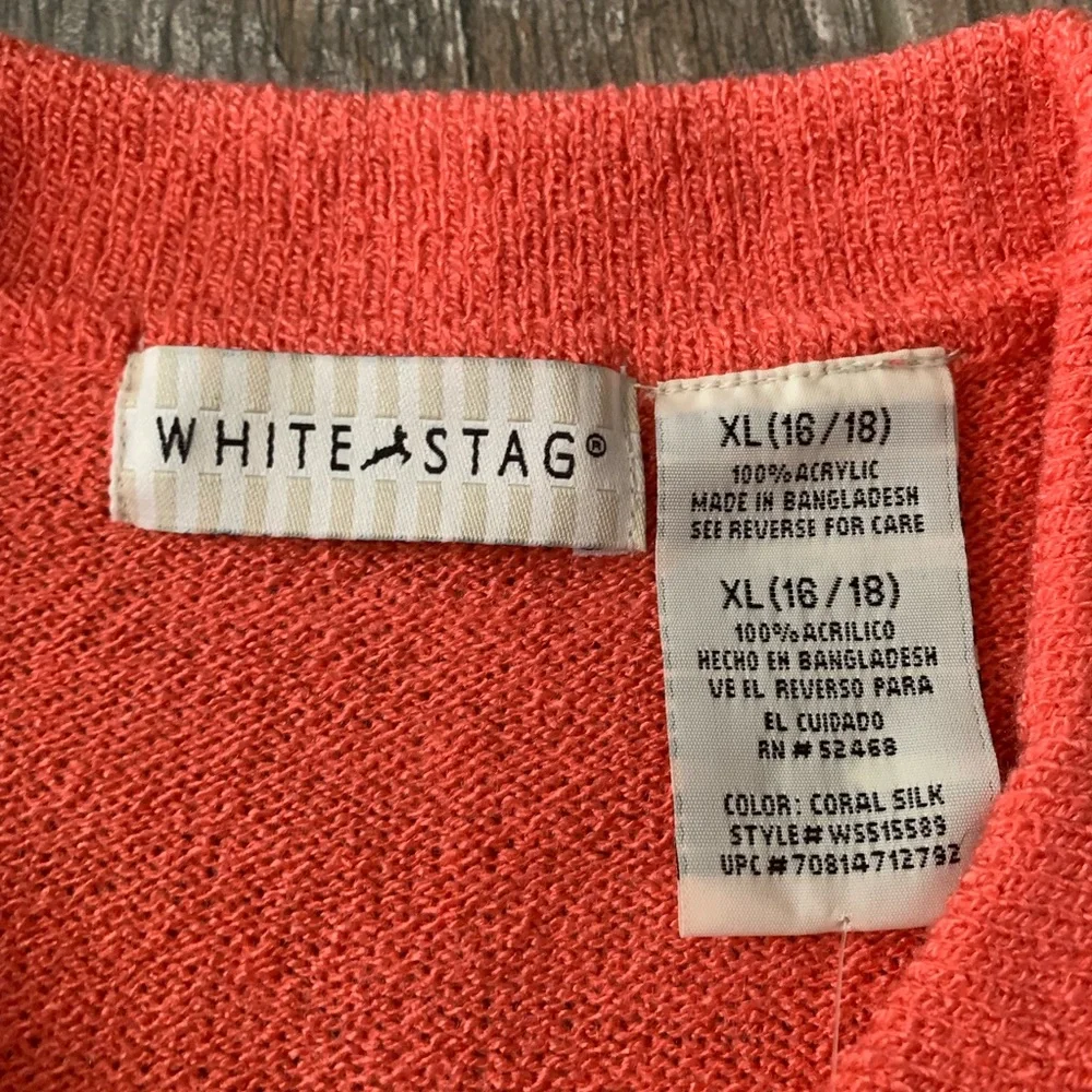 NEW white stag orange sweater